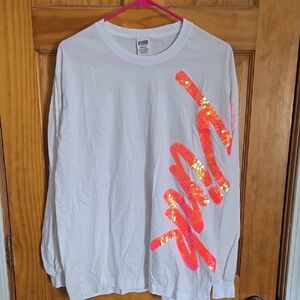 Victoria's Secret PINK White Long Sleeve Shirt